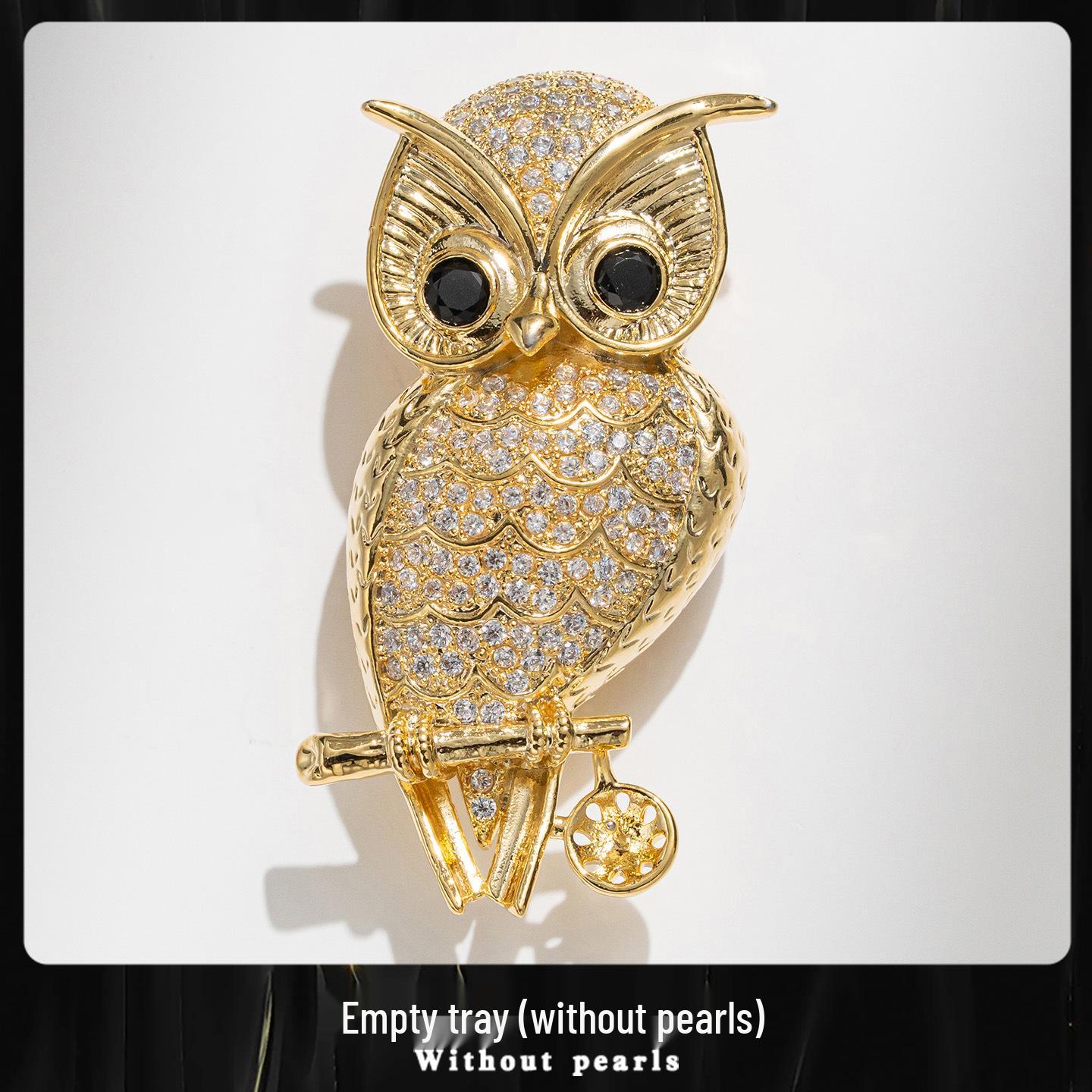 Exquisite French Pearl Owl Brooch - Luxury Women s Accessory Pin