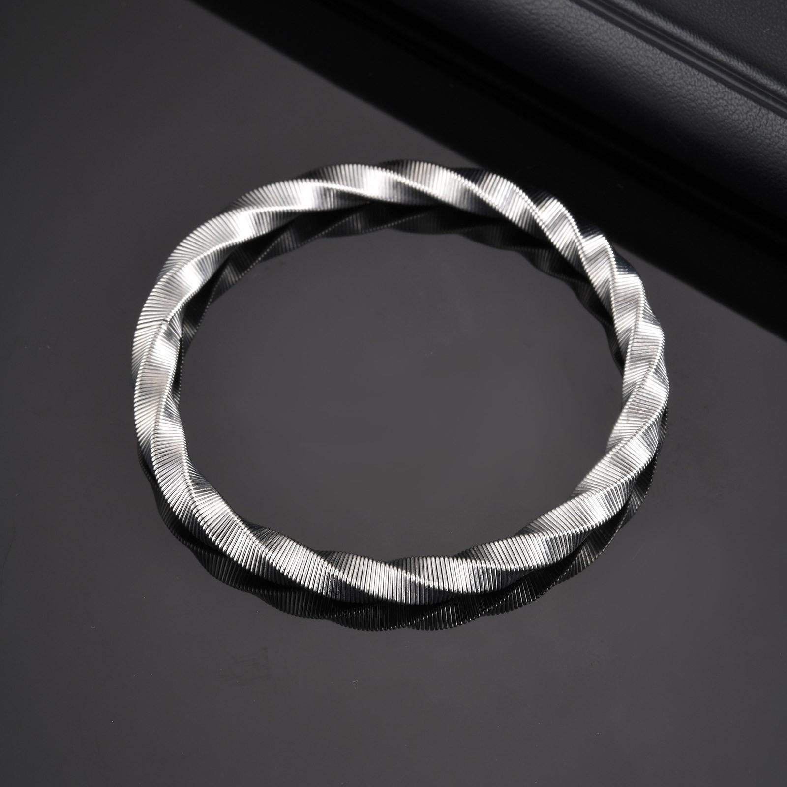 

Vnox Hollow Mesh Stainless Steel Mobius Bracelets Armbands for Men, Gentle Shirts Band, Elastic Metal Accessory
