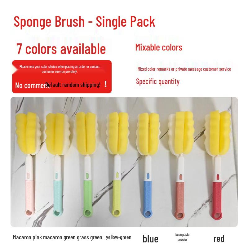 Long Handle Folding Cup & Bottle Sponge Brush - Detachable & Ideal for Daily Use