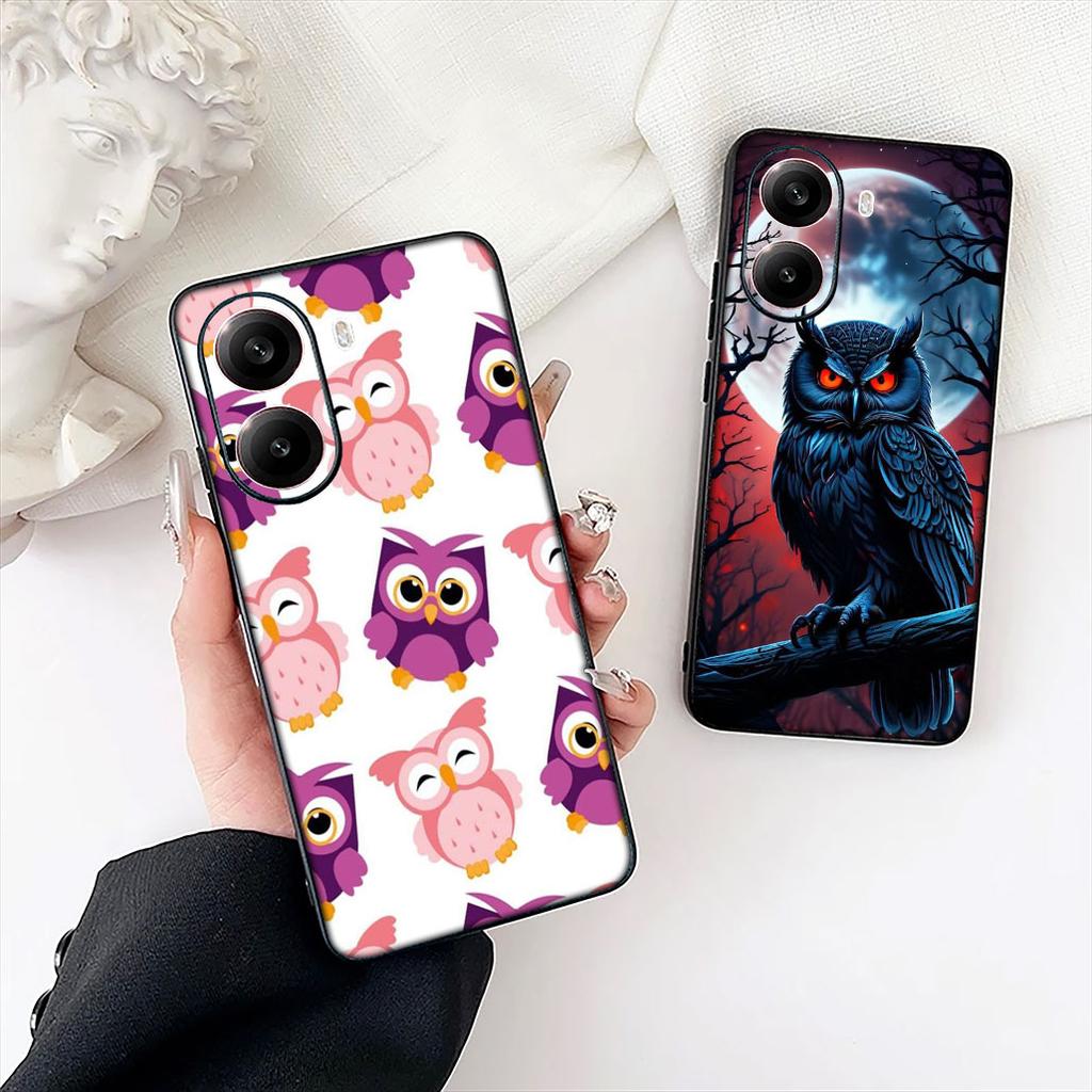 Cartoon Owl Bird Wallpaper Phone Cover for Samsung Galaxy A06 A05 A14 A50 A51 A52 A12 A13 A23 A70 A07 A25 A26 A72 A56 Case