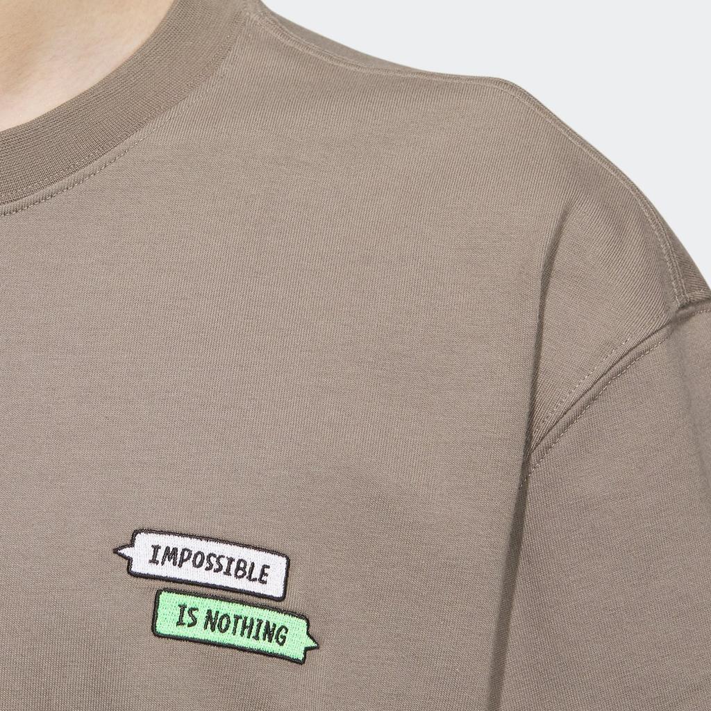 Adidas X Seebin Graphic Embossed Tee with Letter Embroidery Detail SS23 Men Casual Sport Short Sleeve Tops Light-Grey Brown IA8175