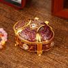 Oval Shape Trinket Box Relief Design Jewelry Storage Case Jewelry Organizer  For Girls