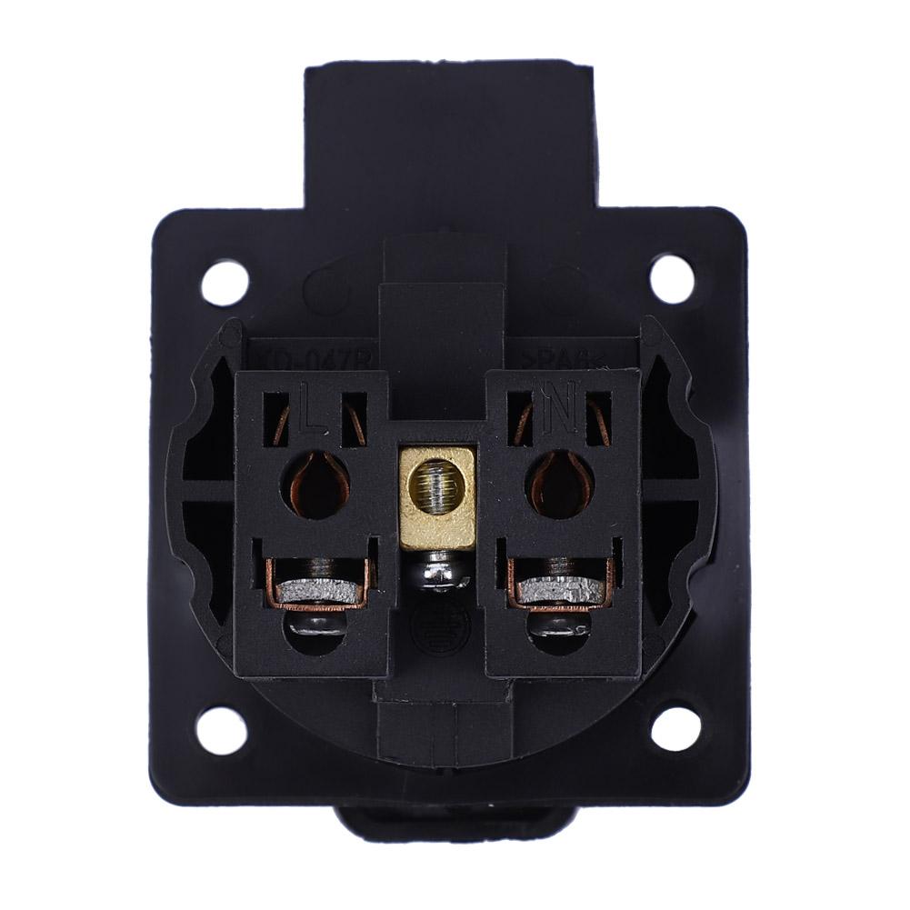 Industrial Waterproof Black German Style Socket for Generator 250V 16A