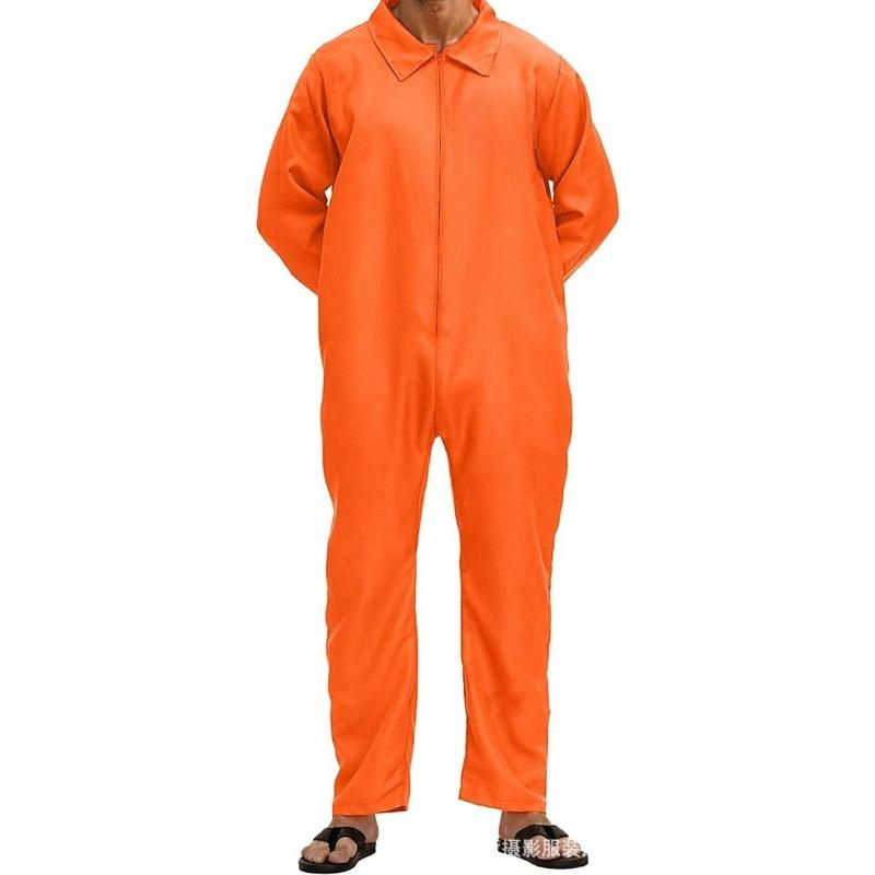 Halloween cos prisoner costume play uniform prisoner uniform prison uniform prisoner suit orange one-piece prisoner suit