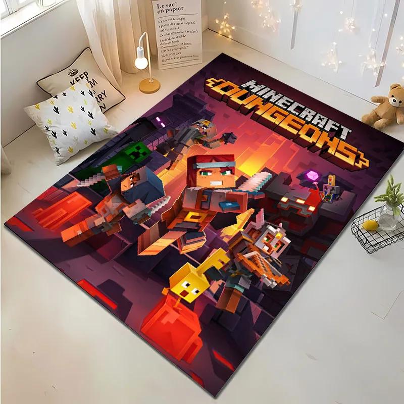 

3D Друк M-M1necraft Килим для Вітальні Спальні Коридору Alfombra Протиковзкий М який Килимок Зонування Диванний Доріжка Домашній Декор Килимок Подарунок 100x150cm