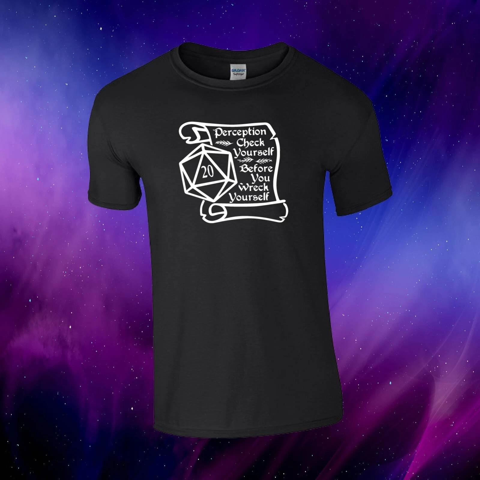 Perception Check Yourself Dungeons & Dragons Inspired Kids/Adults Top T-shirt 3XL