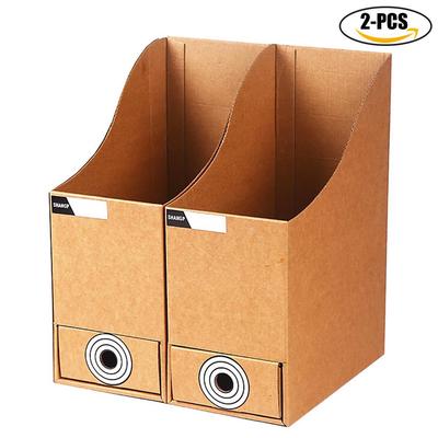 2pcs File Holder Kraft Paper Rack Box Storage Desk 2pcs File Holder Kraft Paper Rack Box Storage Desk Organizer With Drawer