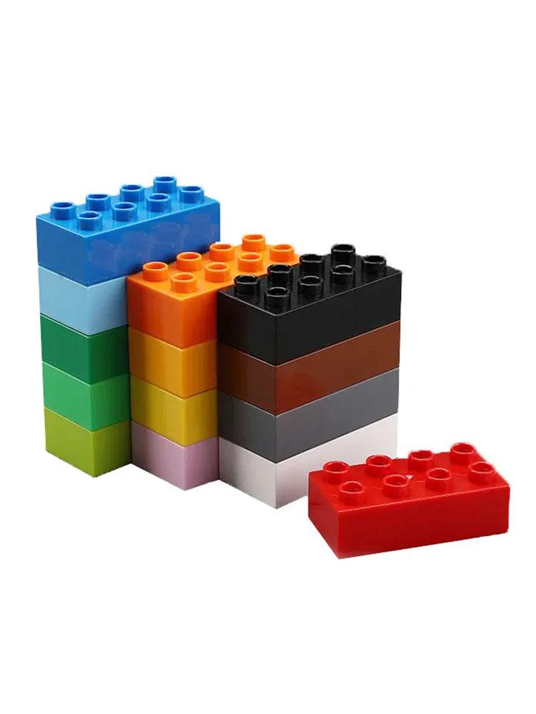 2x4 Dots Big Size Thick Brick 4PCS Colorful Building Block Figuers Compatible Large Plate Accessorie Kid Educational Toys Boys