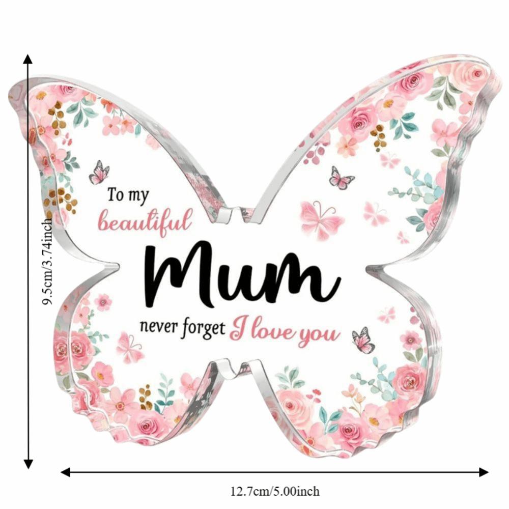 Creative Butterfly-Shaped Acrylic Plaque Decorations Acrylic Clear Butterfly Ornaments Beautiful Gifts for Mum Birthday