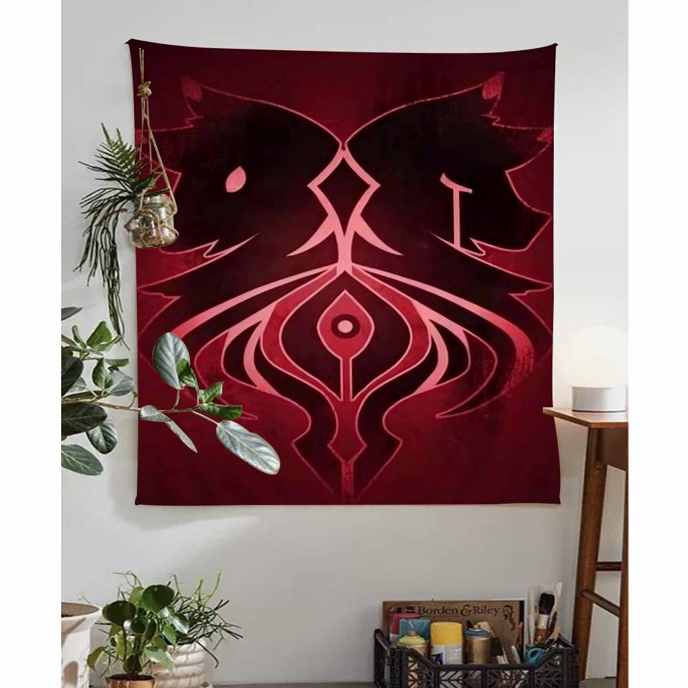 1PC Game Aaphmau Tapestry Art Printing Japanese Wall Tapestry Anime Wall Hanging Home Decor