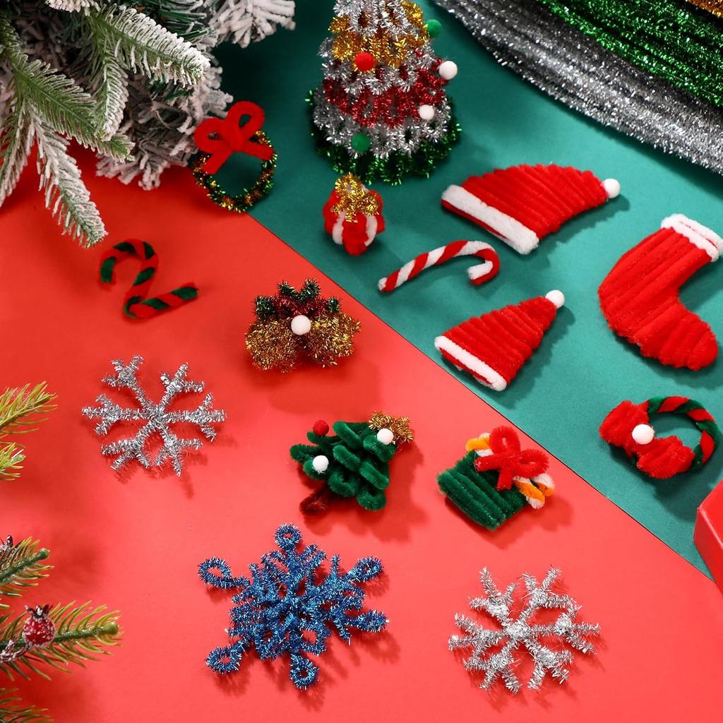 600Pcs Pipe Cleaner Craft Set Including 200 Pcs Pipe Cleaner, 300Pcs PomPoms Balls, 100Pcs Wiggle Googly Eyes for Home DIY Art