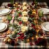 Artificial Pine Candle Holder Wreath Red Berries Holiday Centerpiece  Dining Table Centerpiece