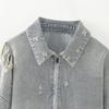 European & American Retro Women's Ripped Denim Short Jacket Winter Collection