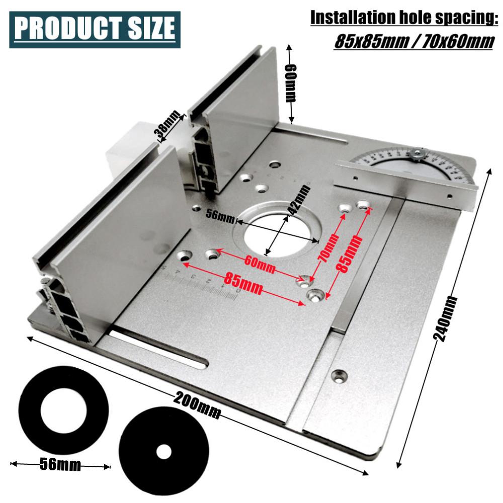 Multifunctional Aluminium Router Table Insert Plate Woodworking Electric Wood Router Flip Plate for Working Benches Router Plate