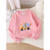 Kids Crewneck Sweatshirt, Vibrant Cement Mixer Truck Graphic Print,Spring Autumn Casual Sport Tops
