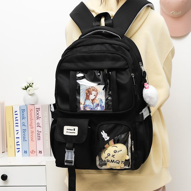 Campus schoolbag female junior high school cute Japanese transparent pain bag backpack female large capacity student backpack female