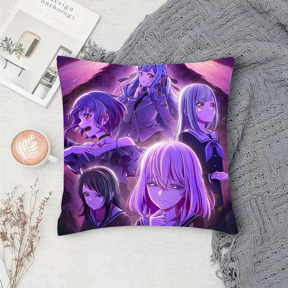 Anime BanG D-dream A=Ave M-Mujica Pillow Case Fashion Square Pillowcase Bedroom Sofa Room Ins Decoration Leisure