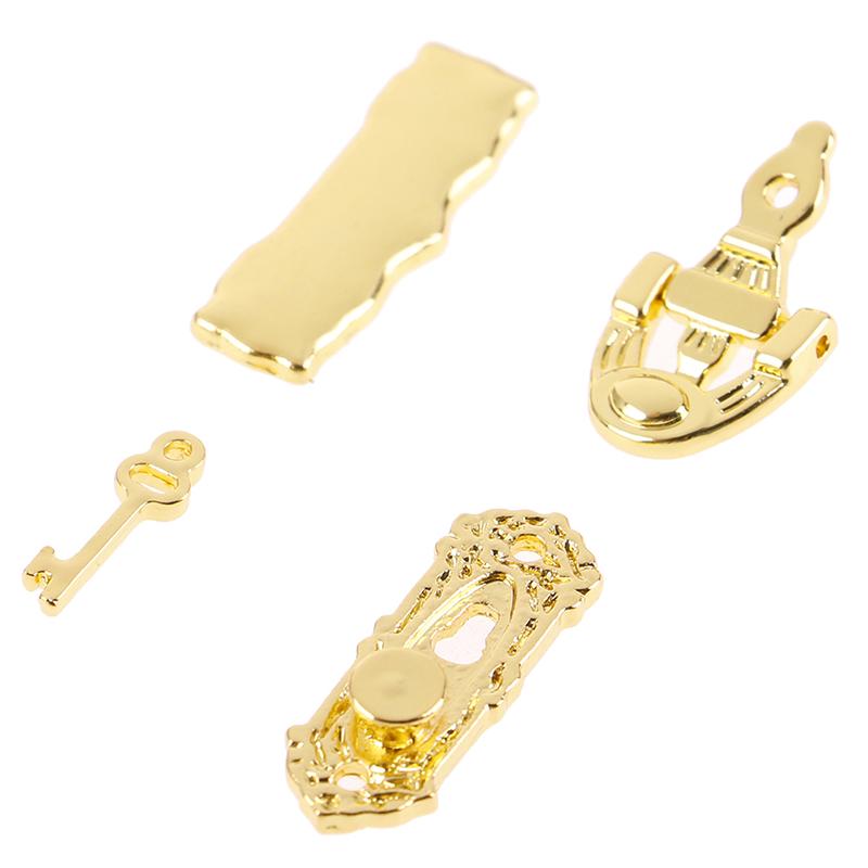 1:12 4Pcs Metal Door Knocker Set Dollhouse Hardware Miniature Accessories