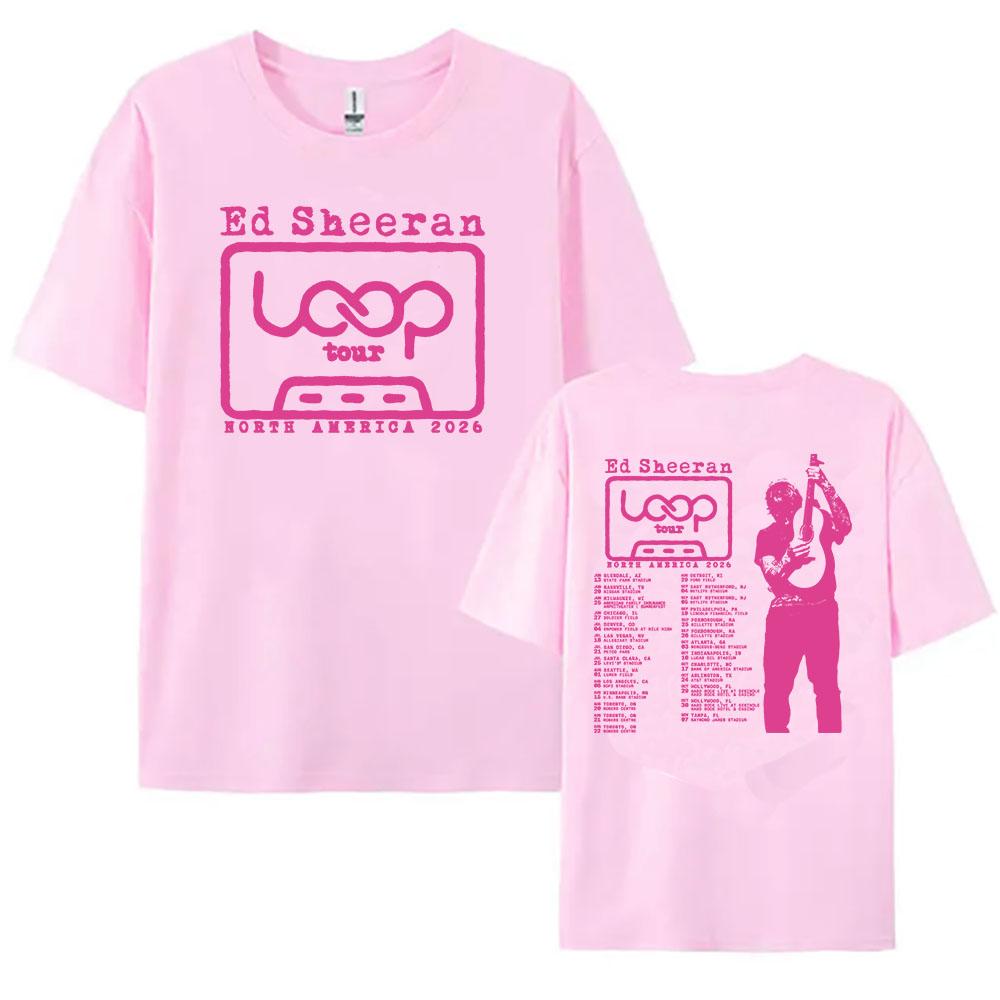 Ed Sheeran Loop Tour T-shirt North America 2026 Graphic Print Tees Summer O-neck Short Sleeve Unisex Tshirts Streetwear