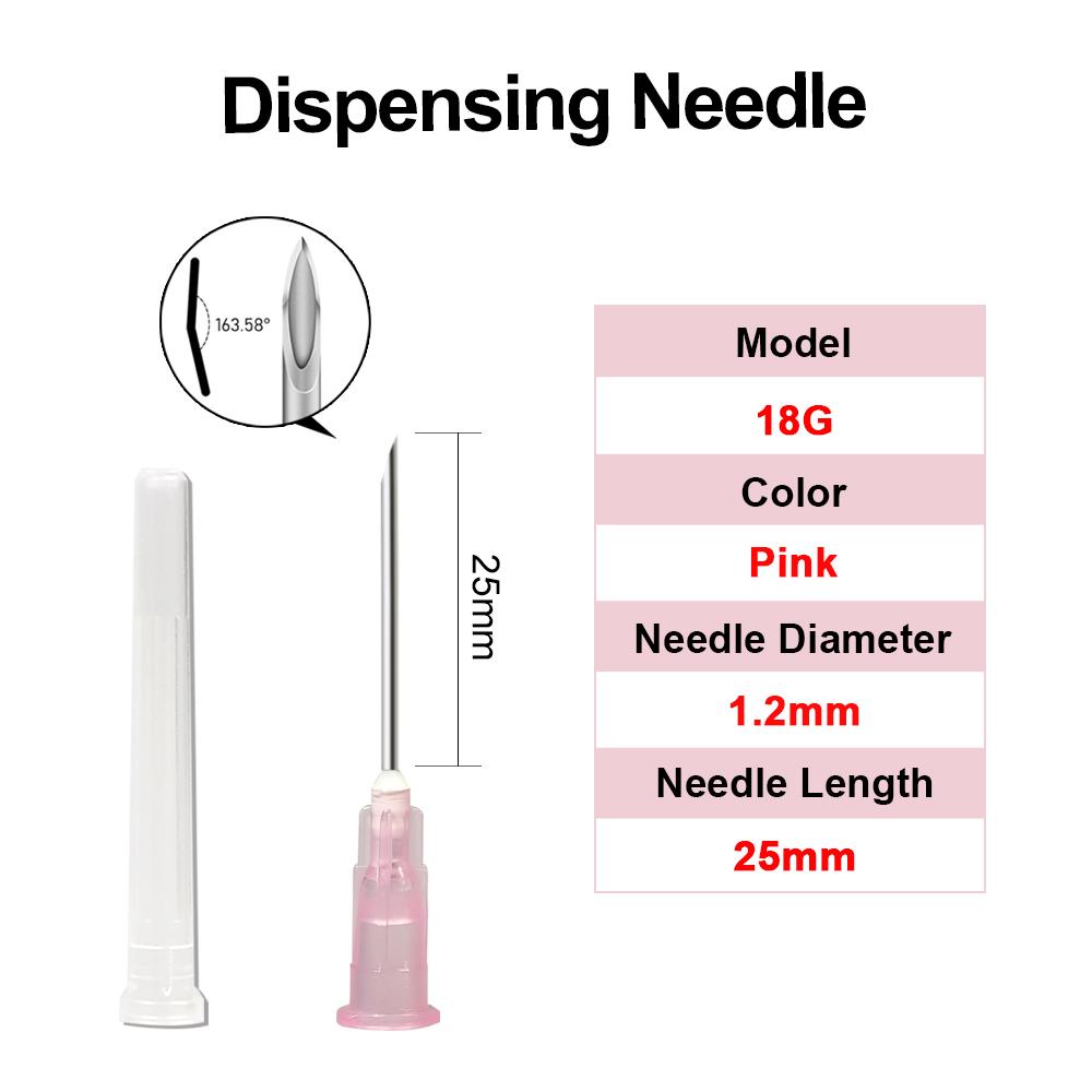 100pcs/Box Sterile Pointed Syringe Needles 1inch 1.5inch 18G-27G Stainless Steel for Liquid Dispensing Lab Vet Pet Injection