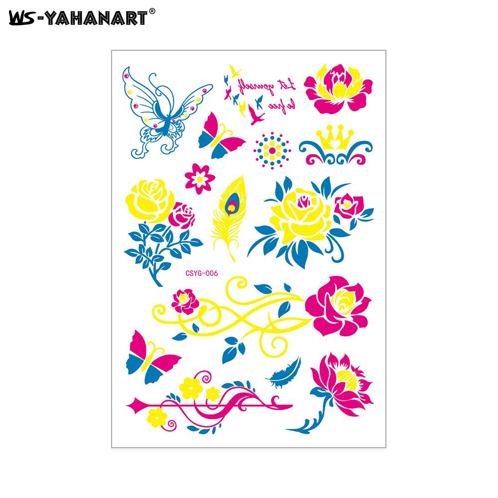 Creative Fluorescent Waterproof Full Arm and Face Tattoo Sticker