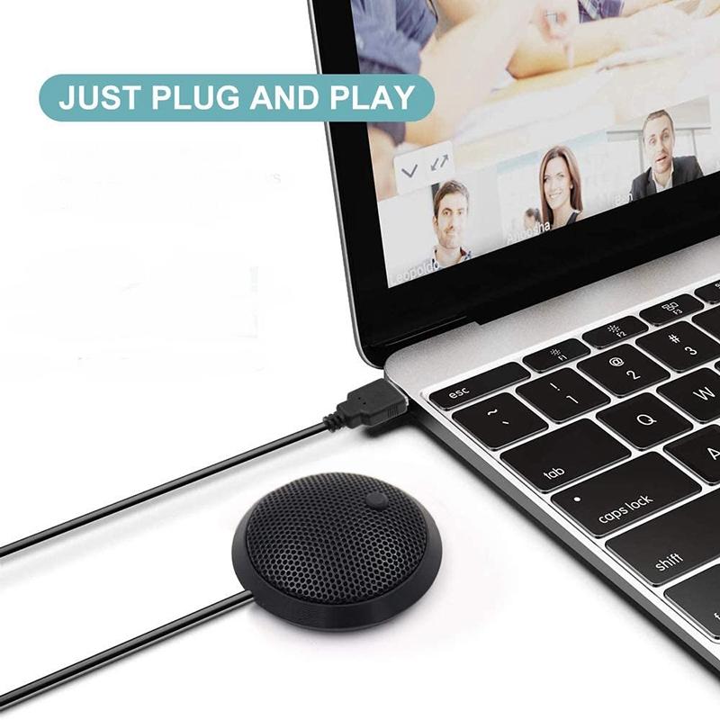 Classy-Conference USB Microphone,Omnidirectional Condenser PC Microphone With Mute Button LED Indicator,Plug&Play,For Game,Etc