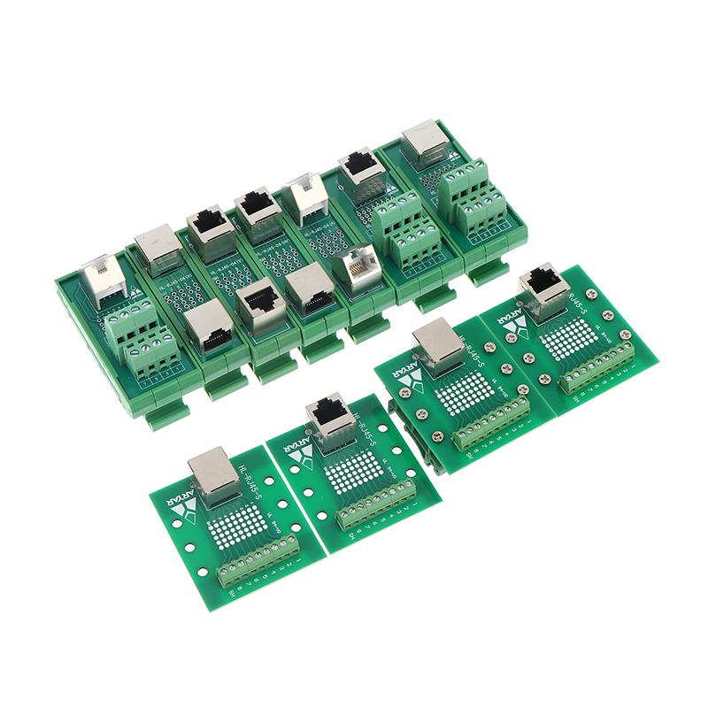 Rj45 Adapter Terminal Cat5E Cat6 Adapter Board Network Port Din35 Guide Rail Installation Accessories