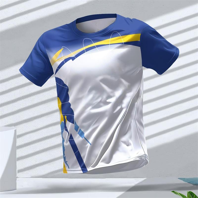 Summer fashion geometric pattern 3D printed sports T-shirt