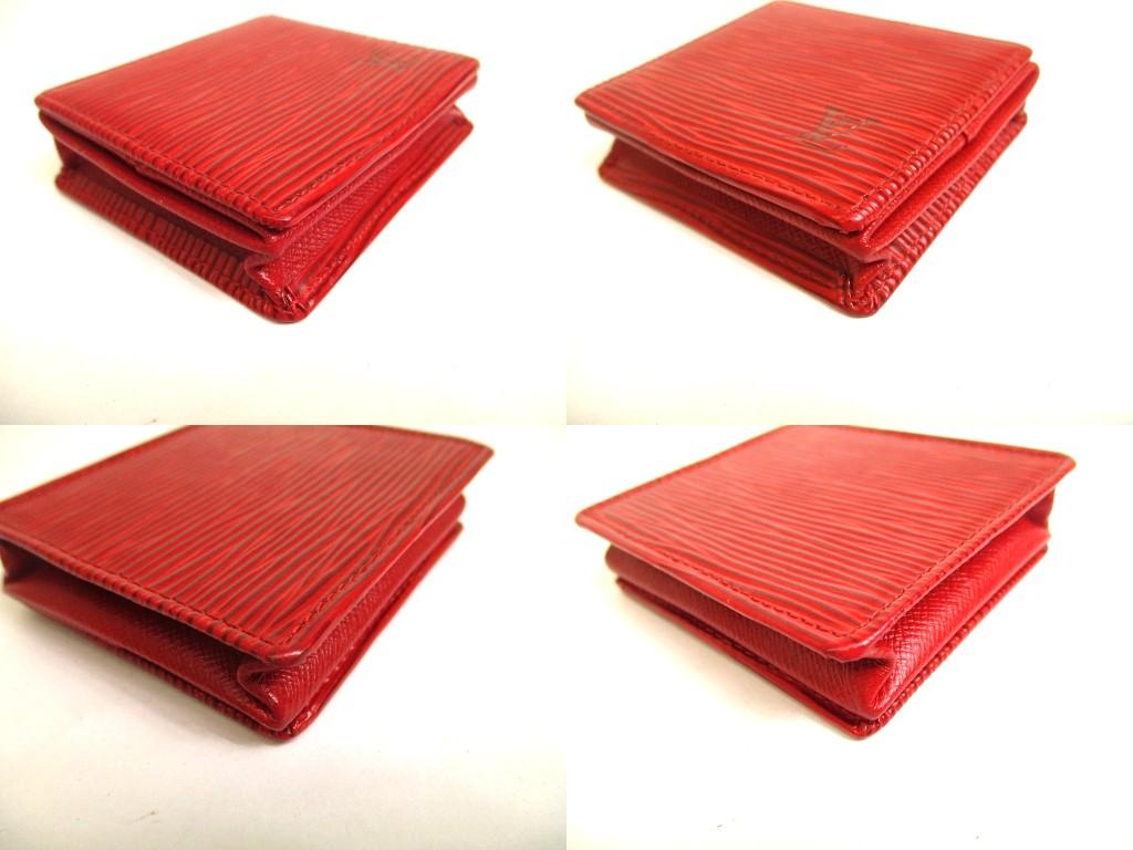 Authentic LOUIS VUITTON Epi Red Leather Coin Purse Porto Monnaie Boite #a991  Refurbished