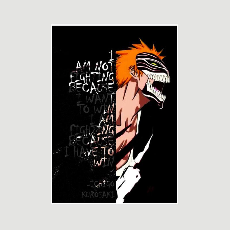Vintage Inspirational Quote Poster Anime Finger Luffy Deku Posters White Paper Text Art Pictures Home Decor Bar Decoration Painting Interior Mural