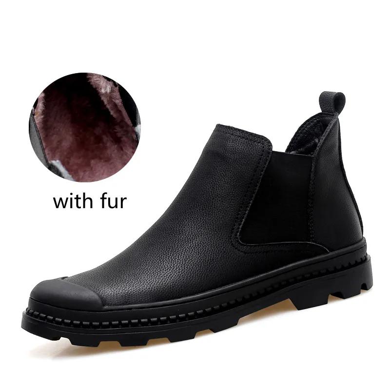 Módní Chelsea boty Pánské boty 2024 Nová móda Pánské kotníkové boty Luxusní zimní boty Pánské plyšové teplé boty pánské Boty Botas De Hombre