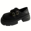 Loafers black two wear small leather shoes women's autumn 2025 new versatile retro British style increases ins tide
