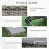 Lettino da sole in polyrattan Lettino da giardino con cuscino Lettino in rattan regolabile a 5 livelli Arredamento da giardino Lettino forma a S Grigio metallico 207 x 70 x 70 cm