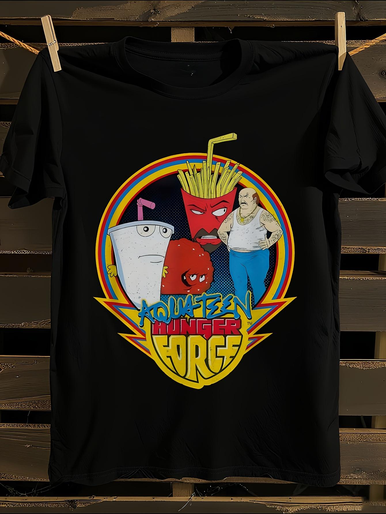 Retro Cartoon Burger Graphic T-shirt L