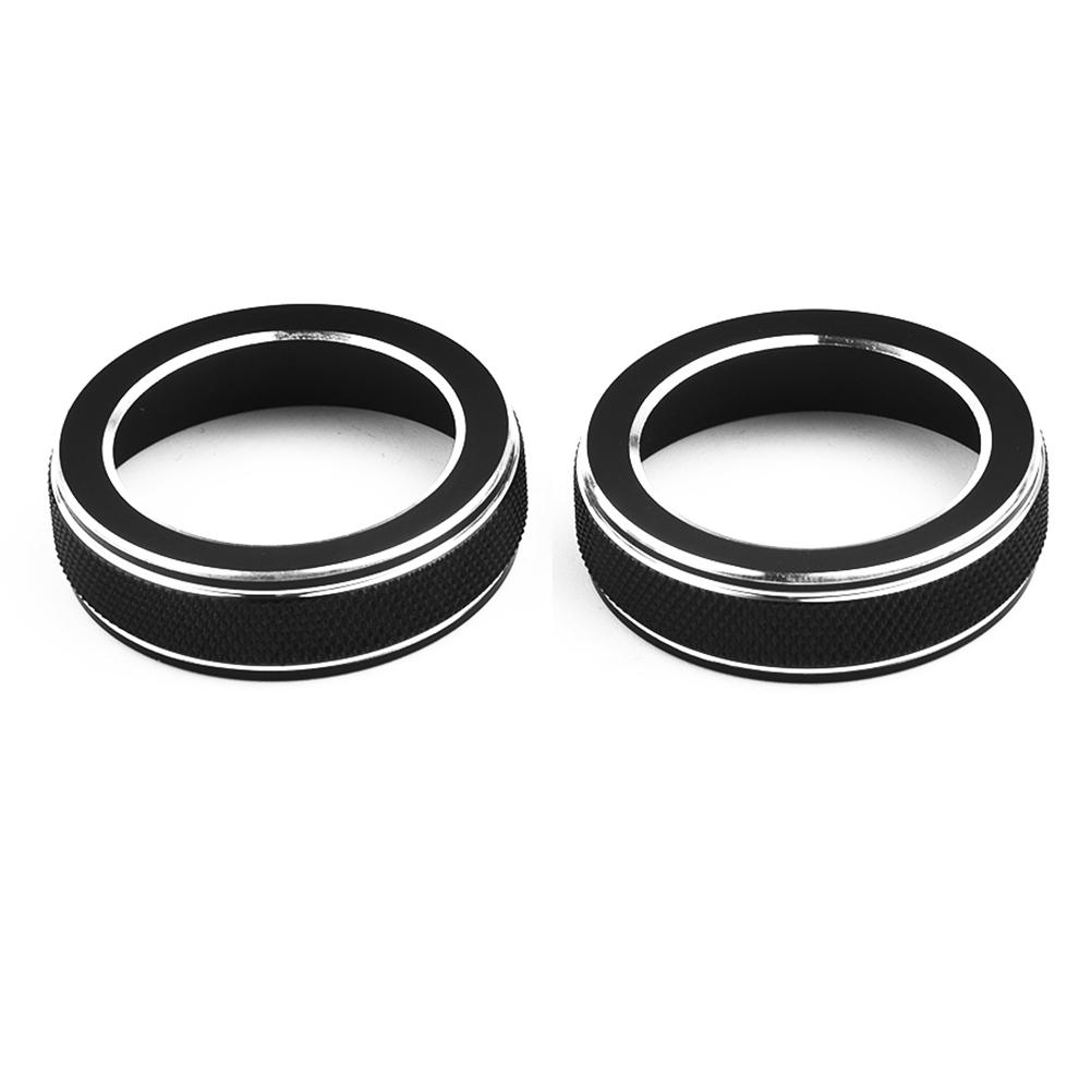 Pair Volume Knob Cover Central Volume CD Switch Knob Ring Black & Silver
