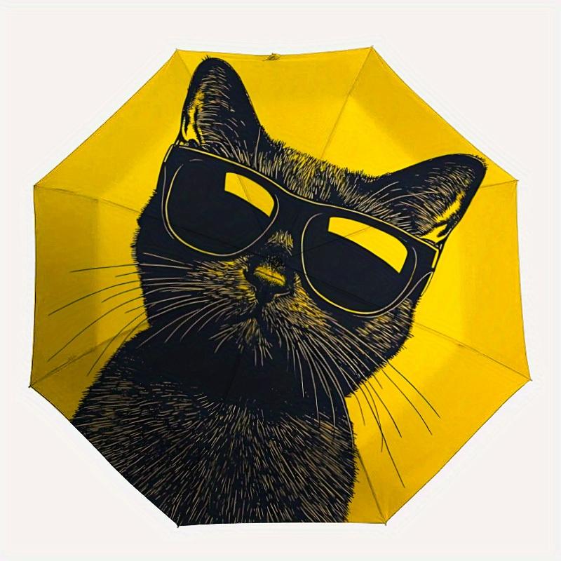 

1pc Sunglasses Cat Automatic Opening/closing Umbrella with Auto Open/Close, Windproof, Foldable Sunshade yy250811167