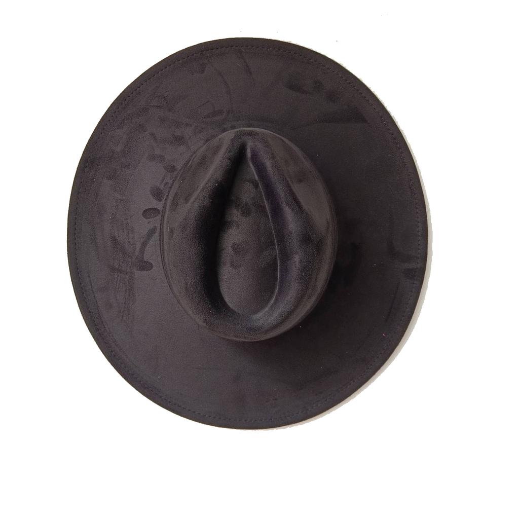 For Burning Vegan Suede Fedora Rancher Hats Blank Hats Multicolor Heart Shaped Top 9.5Cm Brim Unisex Jazz Hat Church Hat