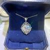 5 Carat D Color Moissanite Pendant with Eight Hearts & Arrows, Certified Diamond Tester-Approved Style.