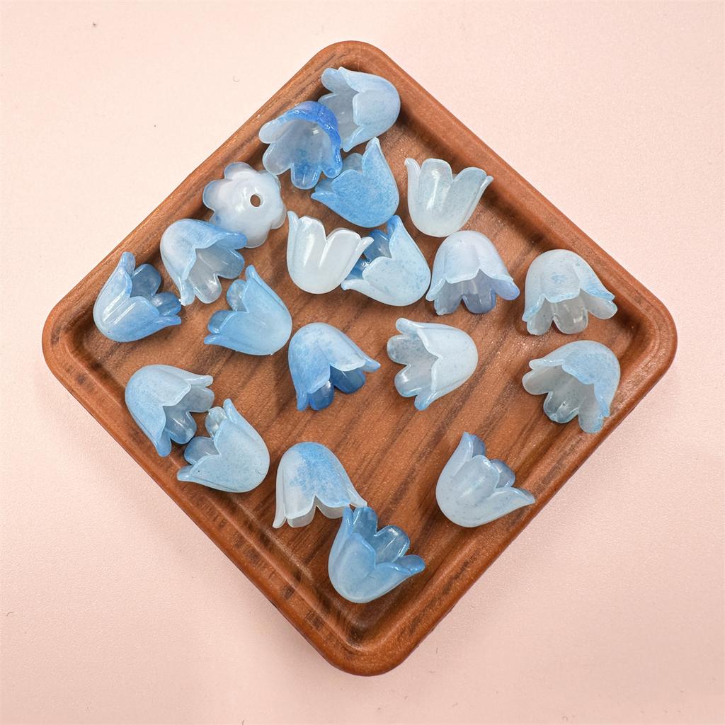 100Pcs Color Matching Flower DIY Jewelry Accessories Pendants Creative Bell Orchids Beads Acrylic Receptacle Fashion for Bracelet Earring Making