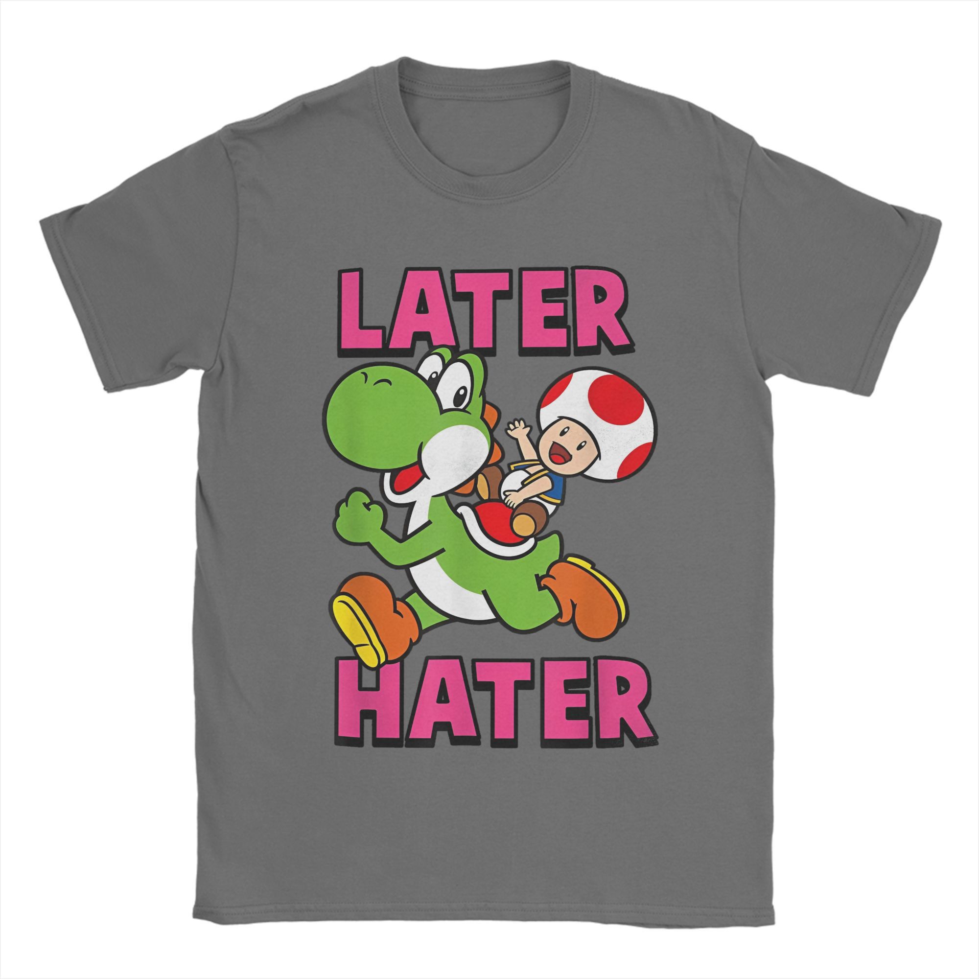 

Miniso Super Mario Yoshi Toad Later Hater T Shirts Men Women Cotton Funny TShirts Round Neck Game Anime Tee Shirt Clothing Gift M