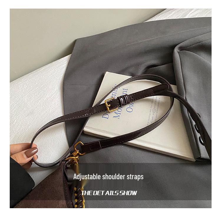 2025 Suede Retro Velvet Women's Crossbody Shoulder Bucket Bag - Large Capacity, Chain Strap, Autumn/Winter Collection