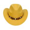 Western Cowboy Top Hat Spring And Autumn New Jazz Hat Big Brim Pentagram Belt Accessories Felt Hat Men And Women