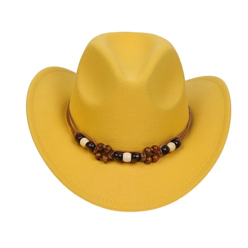 Western Cowboy Top Hat Spring And Autumn New Jazz Hat Big Brim Pentagram Belt Accessories Felt Hat Men And Women