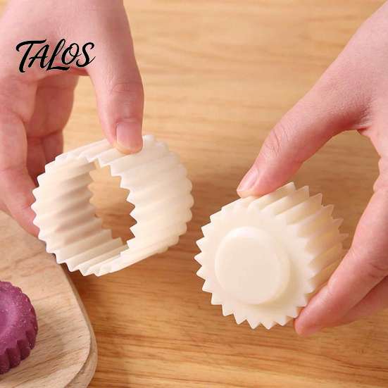 Round Manual Press Mold Sunflower Pattern Mooncake Mold, Hand Double Ended Plastic Pastry Holiday Festival Tool, Easy Clean Dough Embosser for