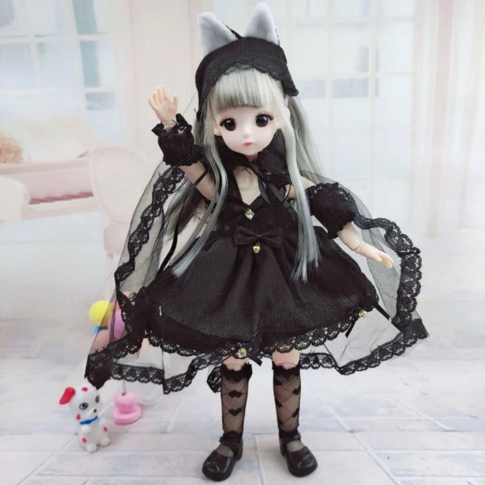 Oblečení pro 1/6 BJD panenku Roztomilé šaty Sukně Pokrývka hlavy 30cm Princezna Panenka Ležérní Kostým Oblečení Doplňky pro panenky Dívka DIY Hračka Dárky
