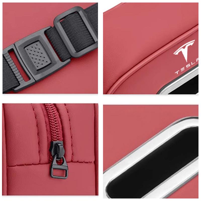 Car Tissue Box Holder Leather Car Center Console Armrest Napkin Case Sun Visor Backseat Bag For Tesla Model 3 Y S X Cybertruck