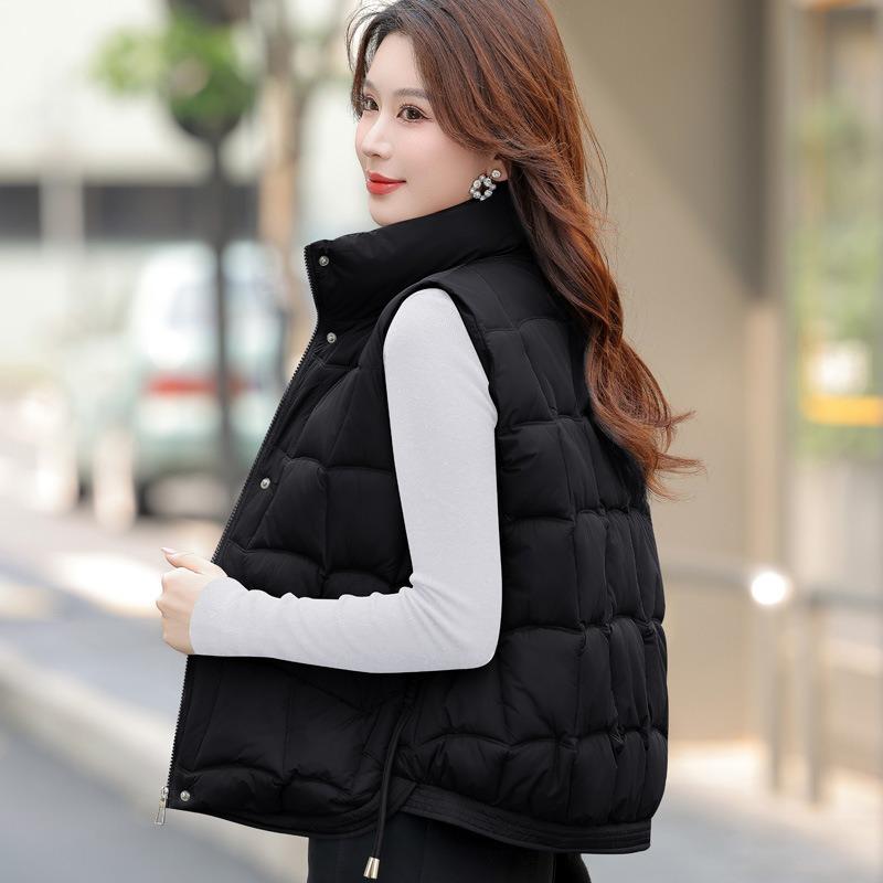 Winter New Cotton Vest Stand-up Collar Versatile Vest Fashionable Women's Short Thin Jacket Vest