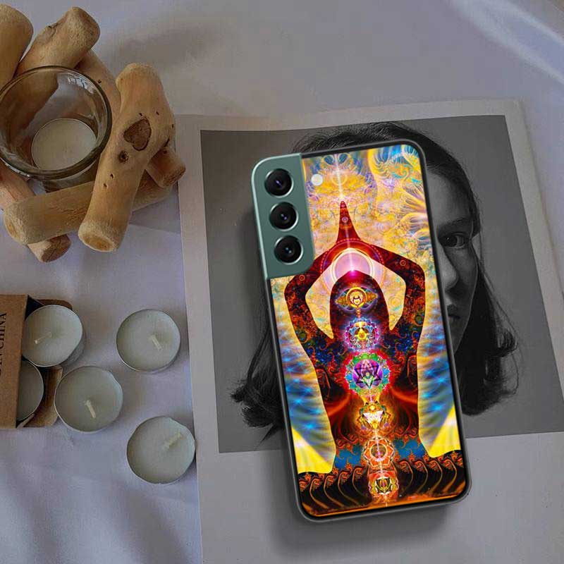 The Mandala Chakra Insist Yoga Phone Case For Samsung A02 A03 A03S A04 A04S Galaxy A55 A35 A25 A15 S10 Lite A9 A8 A7 A6 Plus A90