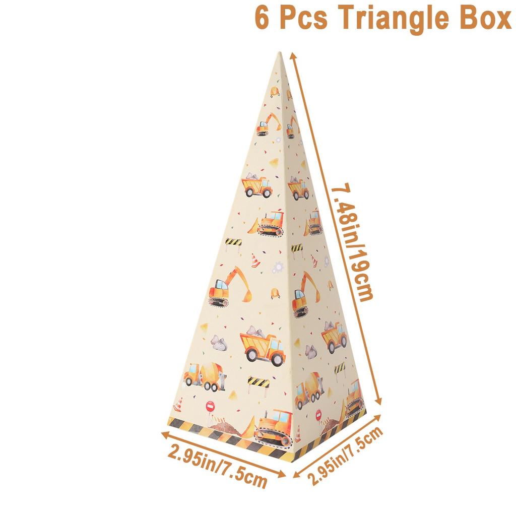 Butterfly Triangle Candy Box Strawberry Unicorn Engineering Vehicle Farm Animal Birthday Party Decor Birthday Gift Packaging Box