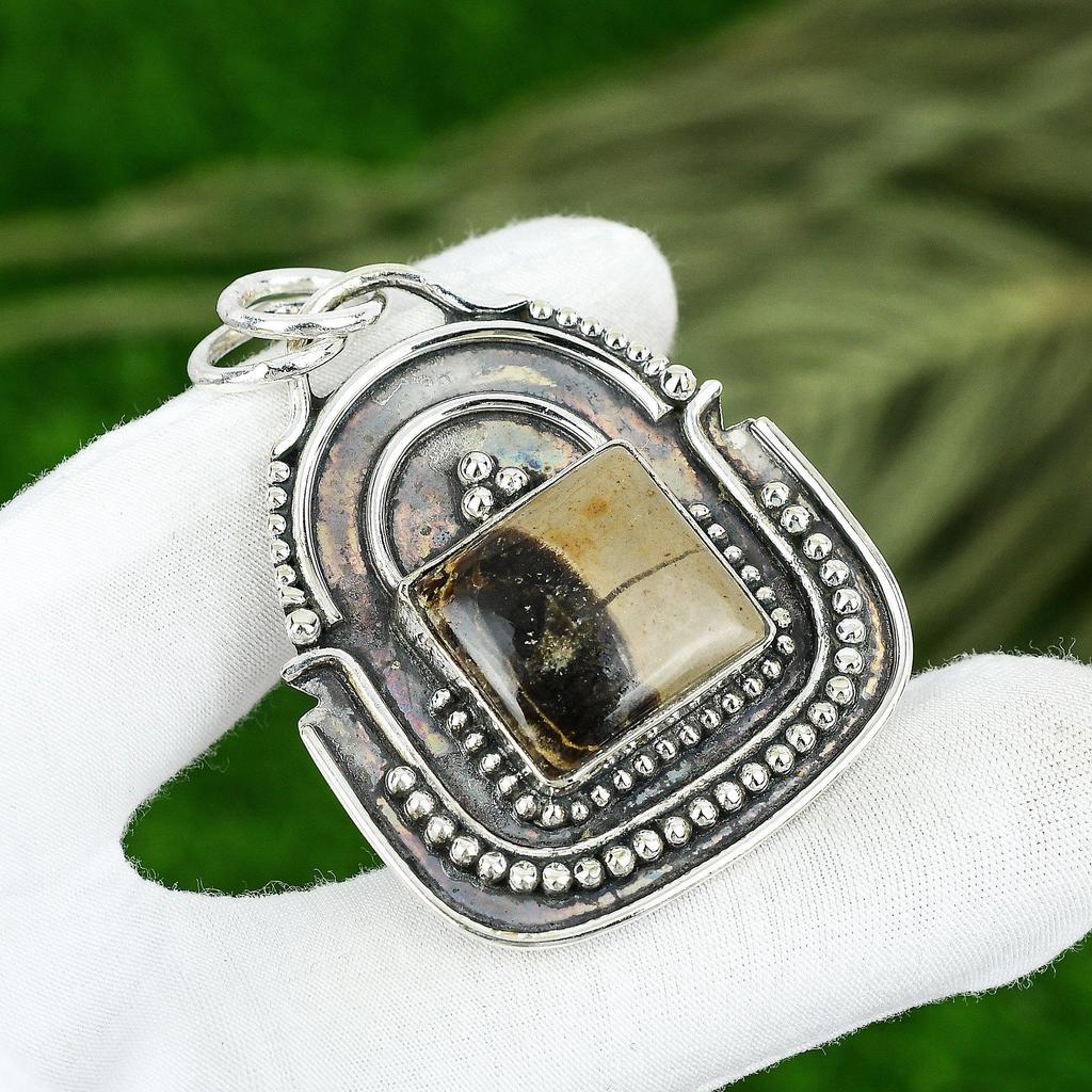 Friendship Day Deal Sterling Silver Septarian Stone Daughter Engagement Pendant